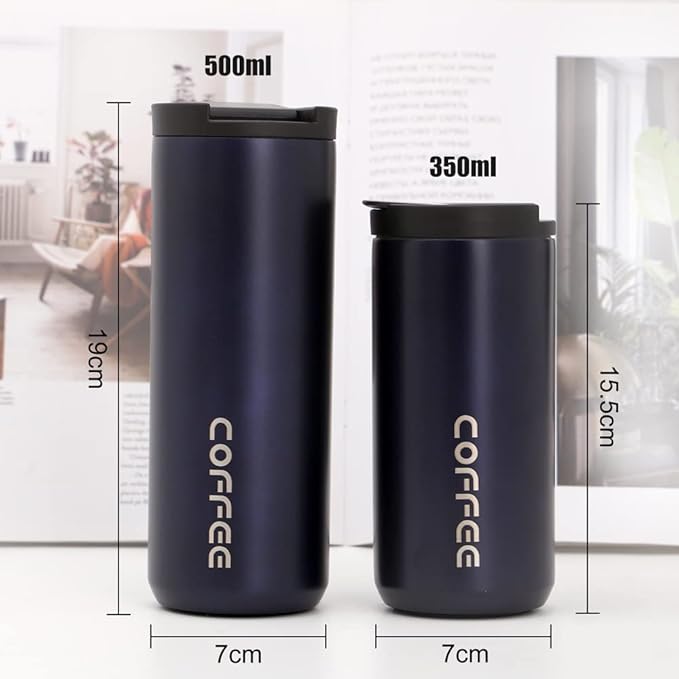 350ml/500ml Double Stainless Steel 304 Coffee Mug Leak-Proof Mug Travel Portable Thermal Cup Insulation Water Bottle(Purple 500ml)