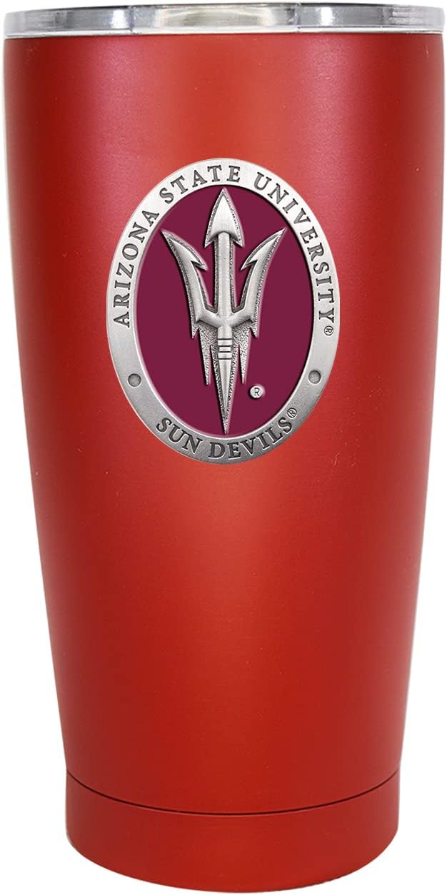Heritage Pewter Arizona State 15 oz. Tumbler - Red | Durable Insulated Tumbler Cup for Cold & Hot Drinks | Thermal Travel Mug for Coffee | Intricately Crafted Metal Pewter Inlay