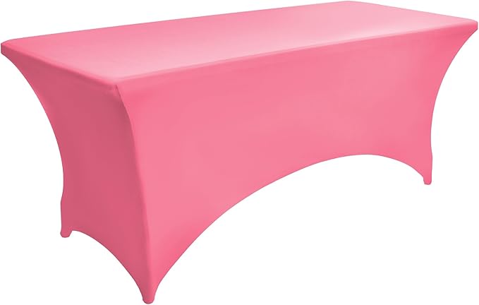 2-Pack 6ft Spandex Table Covers for Rectangle Standard Folding Tables - Wrinkle Resistant Stretch Tablecloths - Ultimate Fitted Table Protector for Parties, Trade Shows, Banquet