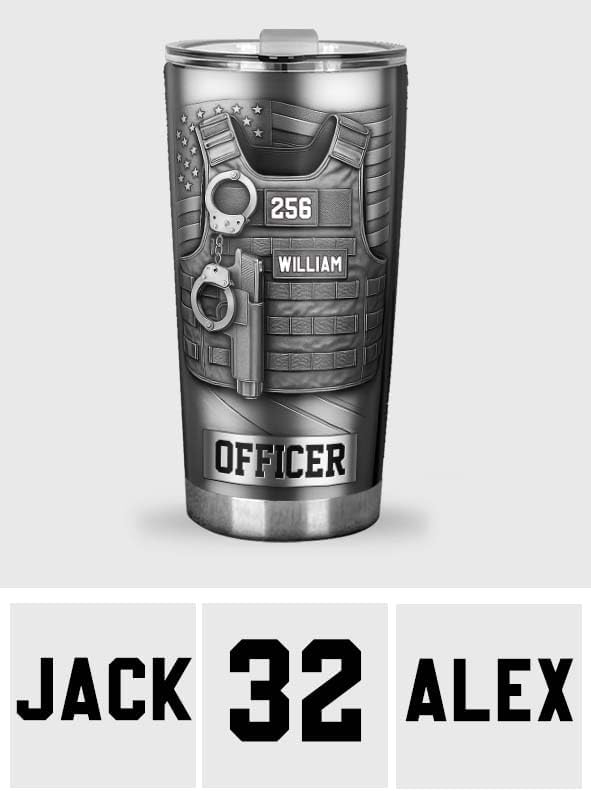 Serve And Protect Personalized Police Officer Tumbler Custom Name Law Enforcement Gift For Him Coffee Travel Mug Retirement Graduation Present Sheriff Deputy Stainless Steel Insulated Cup
