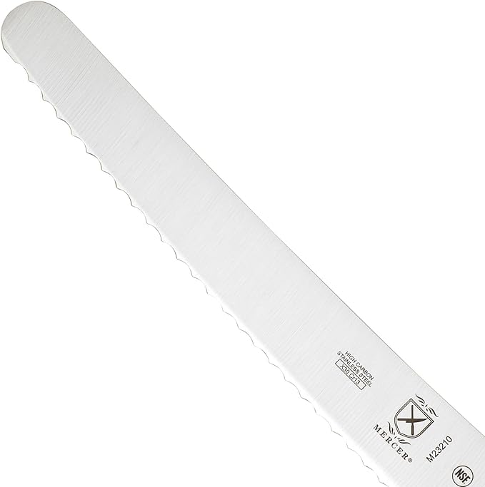Mercer Culinary M23210 Millennia Black Handle, 10-Inch Wide Wavy Edge, Bread Knife