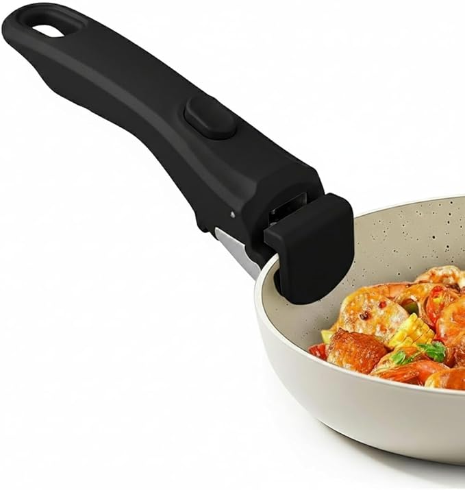 Universal Pan Handle Removable Detachable Handle Pots and Pans Handle Replacement Fits All Cookware Durable (Black)