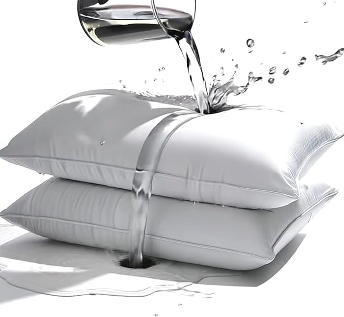 Waterproof Pillow Protectors Queen 20x28 Inches 4 Pack with Zipper Dust Proof Moisture Proof Sweat Proof Pillow Case Cover Protector Soft Cozy White