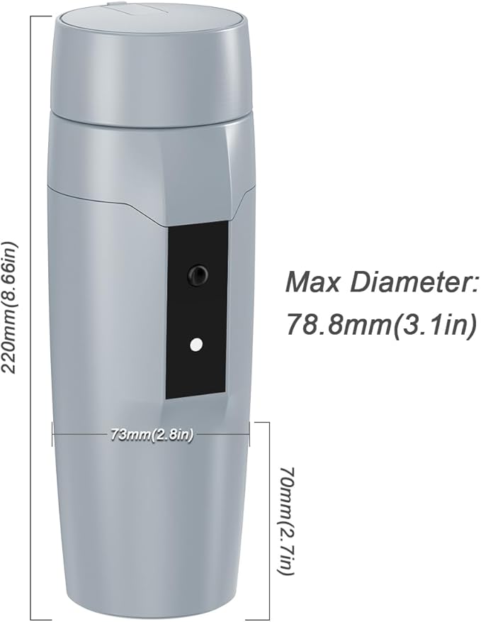 Portable Electric Kettle Boiler, Small Electric Travel Kettle, 300W Fast Water Heater, Mini Electric Tea Coffee Mug for Hotels/Offices/RVs, Automatic Shut-Off & Restart, Elegant Gray