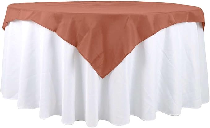 Efavormart 54x54 Terracotta Wholesale Linens Seamless Polyester Square Linen Tablecloth for Wedding Banquet Party Restaurant