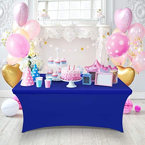 Utopia Kitchen Spandex Tablecloth 10 Pack [6FT, Royal Blue] Tight, Fitted, Washable and Wrinkle Resistant Stretch Table Cloth Rectangle Cover for Trade Show, Weddings & Parties [72Lx30Wx30H Inch]
