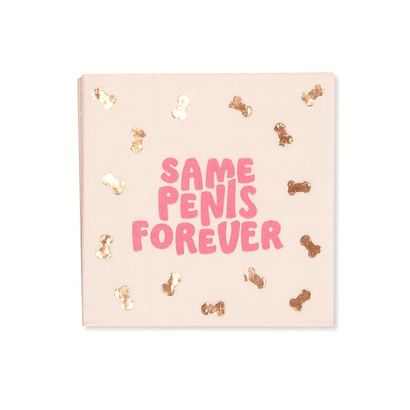 Stag & Hen Bachelorette Party Napkins | 24 Pack, 3-Ply Disposable Beverage Napkins | Same Penis Forever Funny Tableware, Party Decor | Bridal Shower Gift, Engagement Party Favors, Ideas