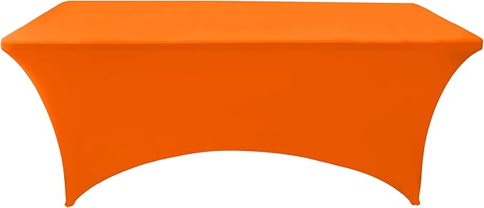 10-Pack 6ft Spandex Table Covers for Rectangle Standard Folding Tables - Wrinkle Resistant Stretch Tablecloths - Ultimate Fitted Table Protector for Parties, Banquet, Wedding