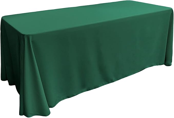 LA Linen Polyester Poplin Washable Rectangular Tablecloth, Stain and Wrinkle Resistant Table Cover 90x156, Fabric Table Cloth for Dinning, Kitchen, Party, Holiday 90 by 156-Inch, Teal