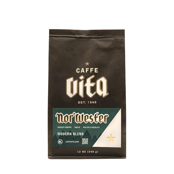 Nor'wester - Roasted by Caffe Vita - Whole Bean Coffee - 12 Ounce Bag