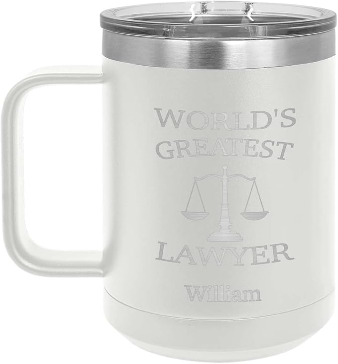 World's Greatest Lawyer Mug - 15oz Stainless Steel - Stylish Coffee Cups for Home and Office - Gift for Boss or Manager - Appriciation or Boss's Day