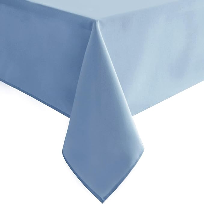 Hiasan Dusty Blue Rectangle Tablecloth - Waterproof Spillproof and Wrinkle Resistant Washable Polyester Table Cloth for Dining Party, 60 x 84 inch