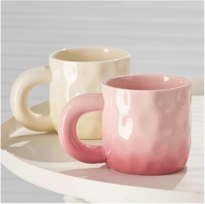 Mug Flowing Color Freshly Ground Coffee Mug 12.3oz Hot Chocolate Cup Cute Couple Drinking Cup Home Juice Flower Tea Cup Porcelain Coffee Mugs(Purple)