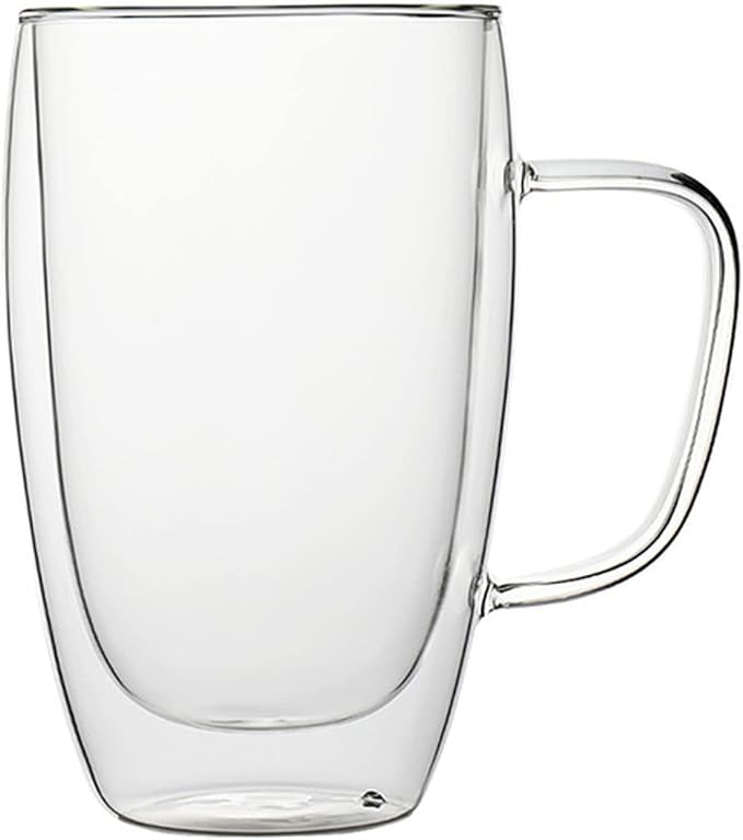 Transparent Glass Coffee Cup Milk Whiskey Tea Beer Double Creative Heat Resistant Cocktail Vodka Wine Mug Drinkware Tumbler Cups(401-450ML)