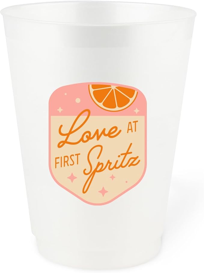 Stag & Hen Love At First Spritz Bachelorette Party Cups - 12 Pack, 16 oz Cups | Custom Drinkware for Final Flame The Perfect Match Themed Bridal Shower, Engagement Party | Bridesmaids Gifts, Favors