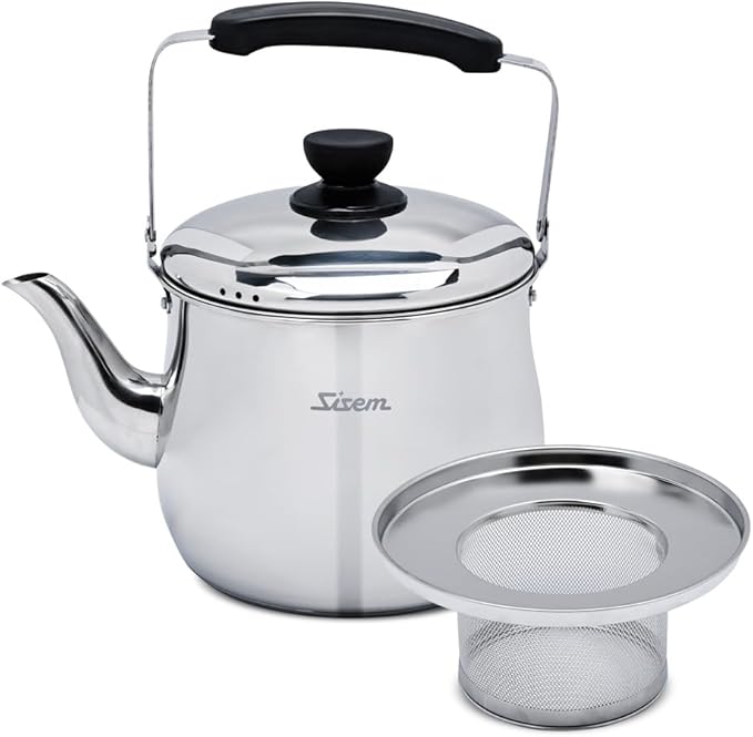 Stainless steel Tea kettle pot B with Removeable Infuser set, tea maker stove top (gas&induction&electronic) (3.1QT)