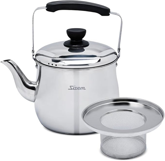 Stainless steel Tea kettle pot B with Removeable Infuser set, tea maker stove top (gas&induction&electronic) (3.1QT)