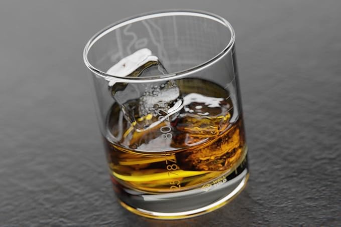 Well Told Engraved Miami Florida Map Rocks Glass, Old Fashioned Whiskey Glass (11 oz, Clear) Etched Whiskey Glass, Gifts For Whiskey Lovers