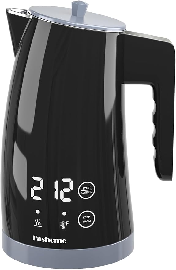 Electric Kettle with Temperature Control, 5 Preset Temps, 2H Keep Warm -1200W Quiet Water Boiler,Electric Tea Kettle with BPA-Free, Digital Cool-Touch, Rotating Base for Home,Office, Kids(Gray)
