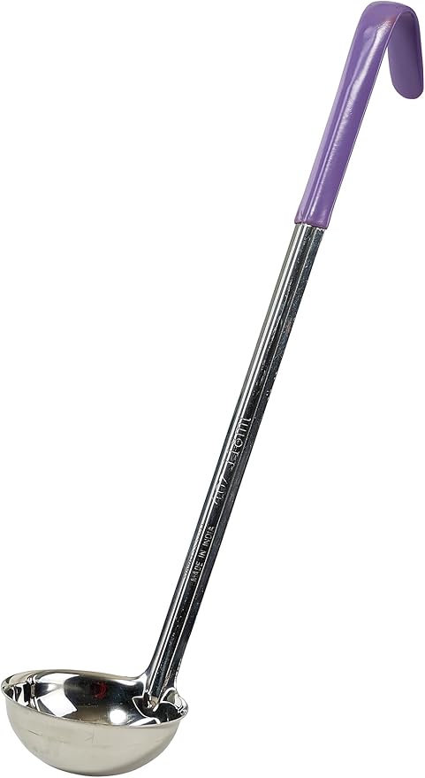 Winco One Piece Stainless Steel Ladle, 4 Ounce, 15.5", Red Tail