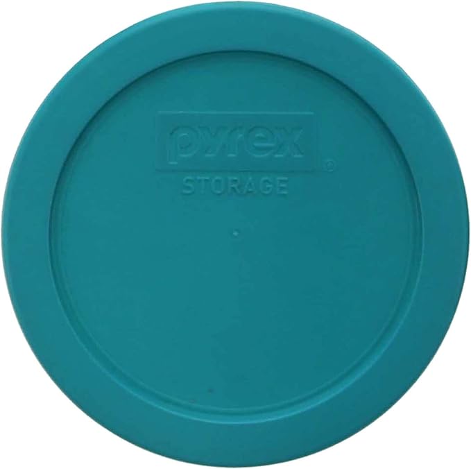 Pyrex 7201-PC 4-Cup Turquoise Plastic Replacement Food Storage Original Genuine Pyrex Lid, Made in USA - 4 Pack