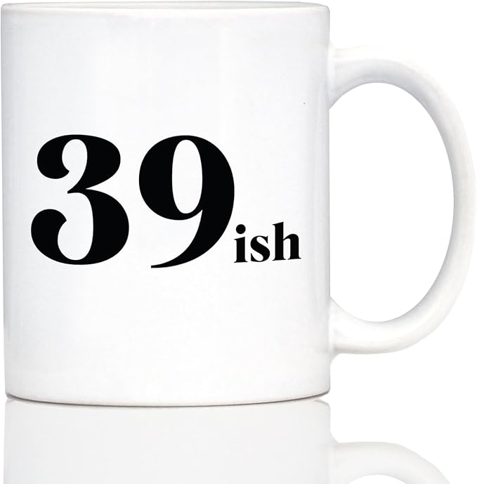 Bevvee 39ish - Funny 40th Birthday Coffee Mug for Women Turning 40 - Bday Party Decorations - 11oz White Ceramic Mug