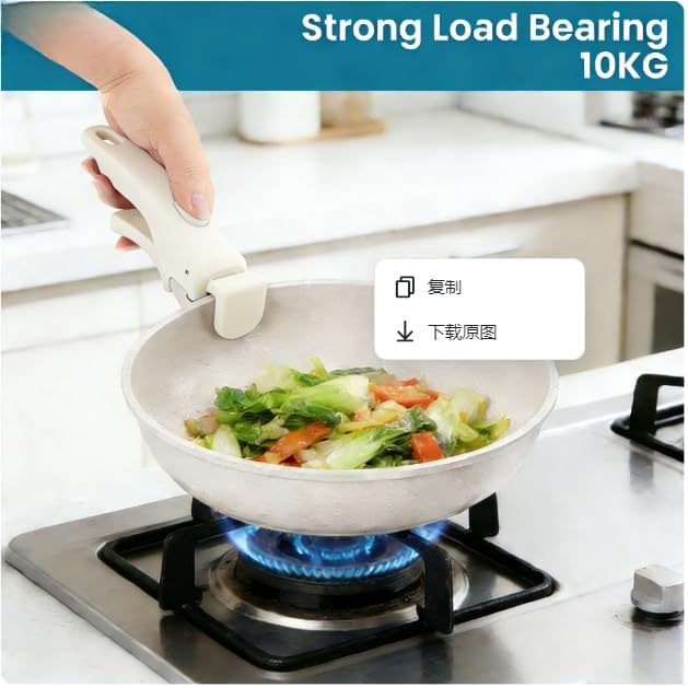 Universal Pan Handle Removable Detachable Handle Pots and Pans Handle Replacement Fits All Cookware Durable (White)
