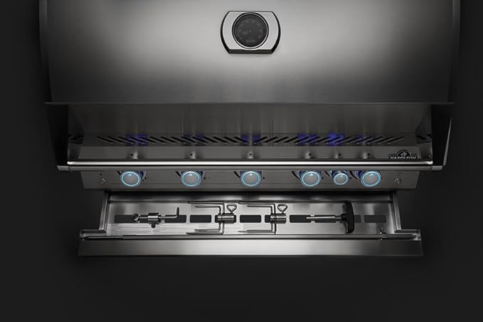 Napoleon Built-In 700 Series 44-inch Natural Gas Grill Head with Infrared Rear Burner - BIG44RBNSS-1-6 Main Burners, Infrared Rear Burner, Stainless Steel, Included Rotisserie Kit