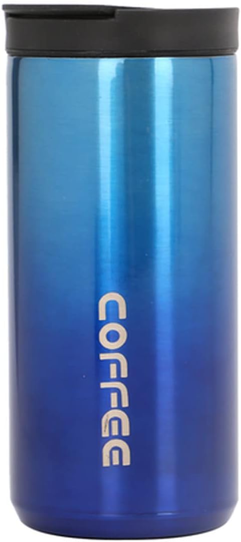 350ml/500ml Double Stainless Steel 304 Coffee Mug Leak-Proof Mug Travel Portable Thermal Cup Insulation Water Bottle(Gradient Blue 350ml)