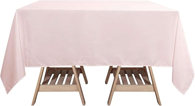 Efavormart 70" Premium Square Polyester Tablecloth for Wedding Kitchen Dining Events - Blush | Rose Gold