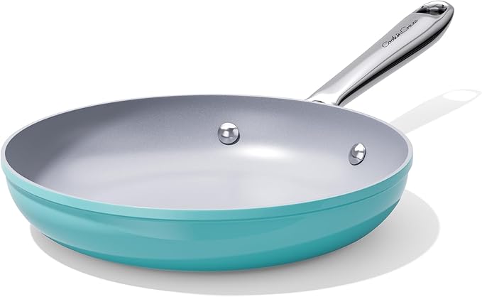 Nonstick Ceramic Frying Pan 8 inch for All Stovetops, PTFE/PFOA/PFAS Free, Even Heat Distribution Oven Safe up to 500°F, Healthy Non Toxic Skillet with Stay-Cool Handle, Caribbean Blue