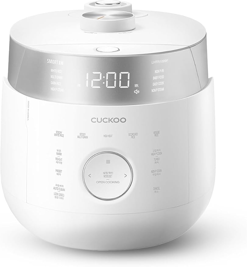 CUCKOO Twin Pressure Rice Cooker 10-Cup Uncooked / 20-Cup Cooked with Induction Heating Technology, 20 Menu Modes with Voice Guide, Large Rice Maker Multi-Cooker & Pressure Cooker (CRP-LHTR1009FW)