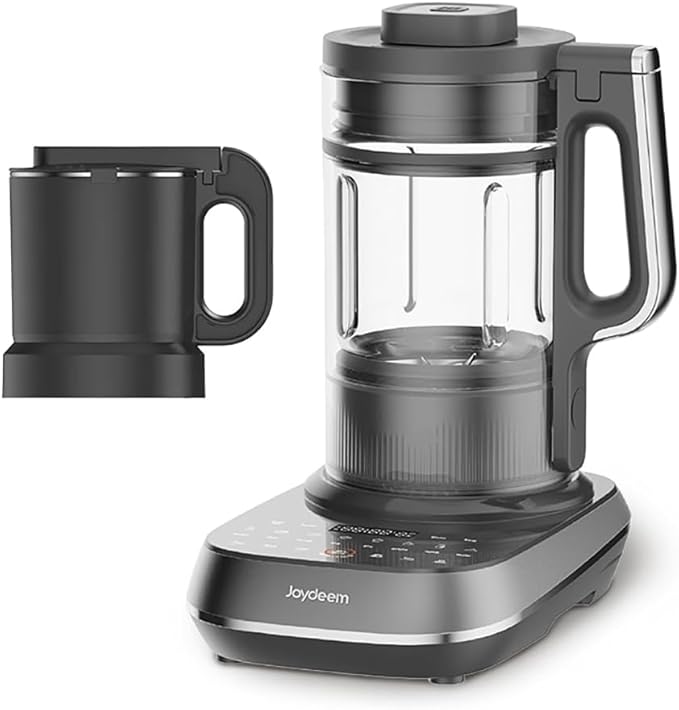 Joydeem Soymilk Maker Machine, Heated Blender with Grind Cup, Low Noise Variable Frequency Brushless Motor, 1.75L Capacity, Black, JD-B1Pro