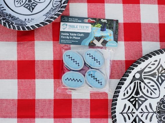 Tablecloth Holder (Gray) 4 Pack-Effortlessly Attaches to The Underside of Your Table, Providing a Secure Grip, Preventing Tablecloth from Flying Away.