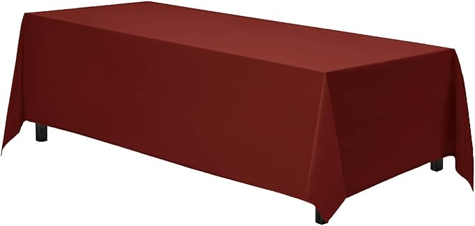 Gee Di Moda Rectangle Tablecloth - 90 x 132 Inch Beige Table Cloth for 6 Foot Tables with Floor-Length Drop - Heavy Duty Washable Fabric for Holiday Party, Dinner, Weddings & Baby Shower