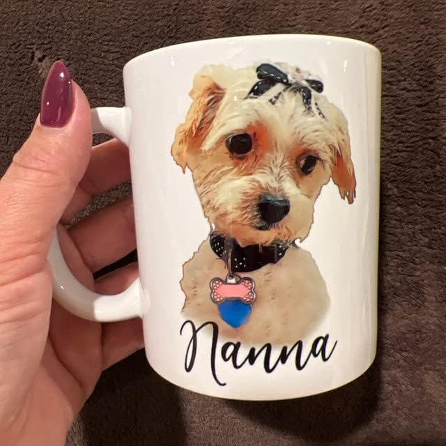 Custom Dog Mug Personalized Pet Portrait Coffee Mug, Cat Mug Photo Print 11 oz 15 oz