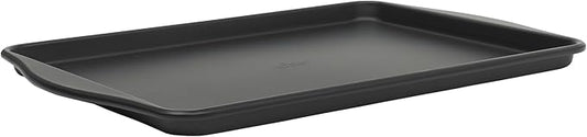 Oster Teston Nonstick Cookie Sheet, 18 x 13 Inch Carbon Steel Baking Pan, Matte Black, Warp-Resistant, PFAS-Free, Oven-Safe