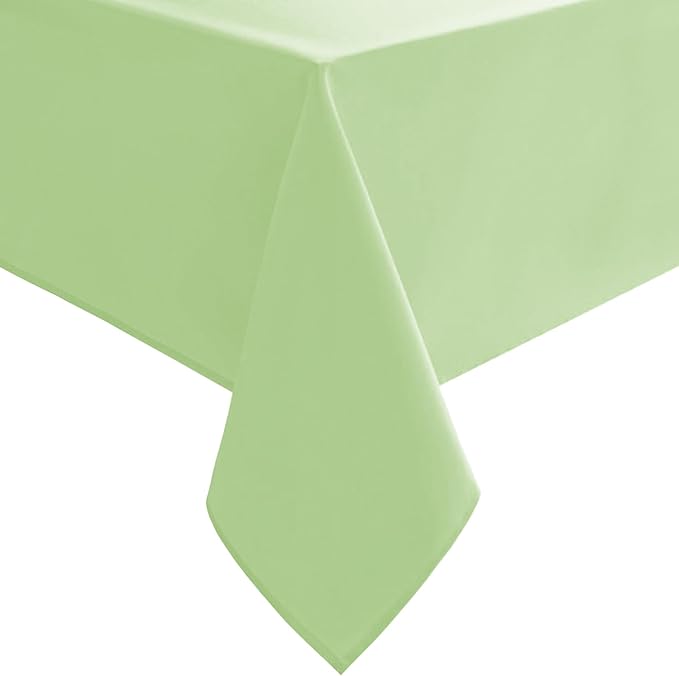 Hiasan Light Sage Square Tablecloth - Waterproof and Spillproof Washable Fabric Table Cloth for Dining Room Kitchen, 60 x 60 Inch