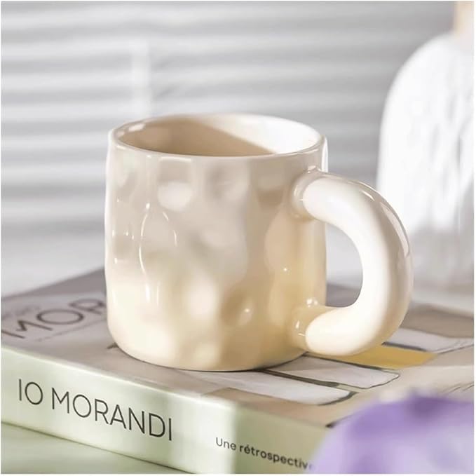 Mug Flowing Color Freshly Ground Coffee Mug 12.3oz Hot Chocolate Cup Cute Couple Drinking Cup Home Juice Flower Tea Cup Porcelain Coffee Mugs(Yellow)