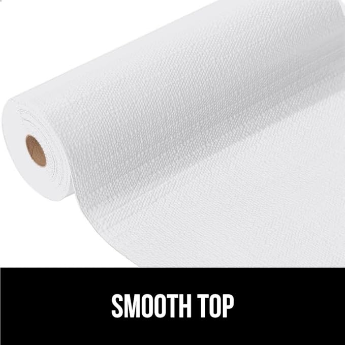 GORILLA GRIP Slip Resistant Drawer and Shelf Liner 2 Pack, Non Adhesive Water Resistant, Easy Clean and Trim, Smooth Surface Liners for Kitchen Cabinet, Shelves, Drawers, Pantry, 20 in x 20 FT, White