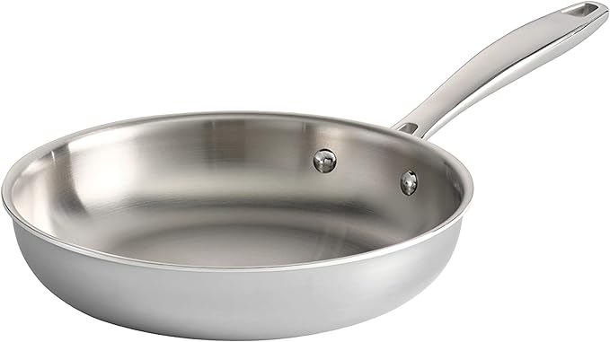 Tramontina Signature Tri-Ply Clad Stainless Steel 8-Inch Small Frying Pan, Induction-Ready Skillet, Dishwasher-Safe, NSF-Certified, Made in Brazil