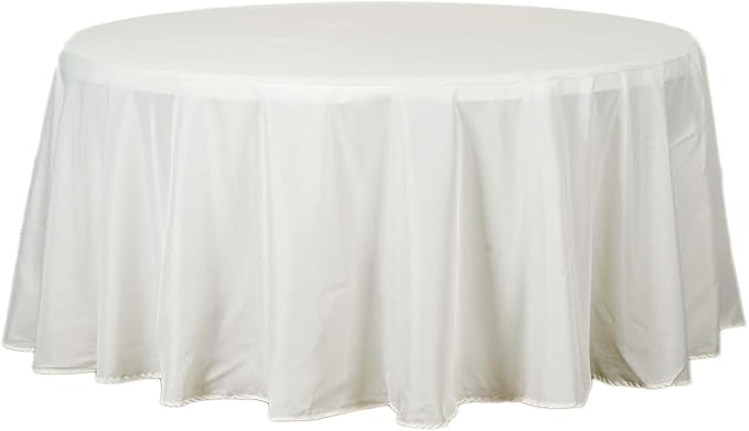 Efavormart 120" Wholesale Round Tablecloth Polyester Round Table Linens for Wedding Party Banquet Restaurant - Ivory