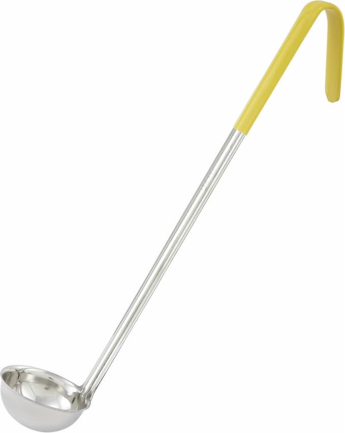 Winco Yellow Stainless Steel Ladle Handle, 1-Ounce, Medium