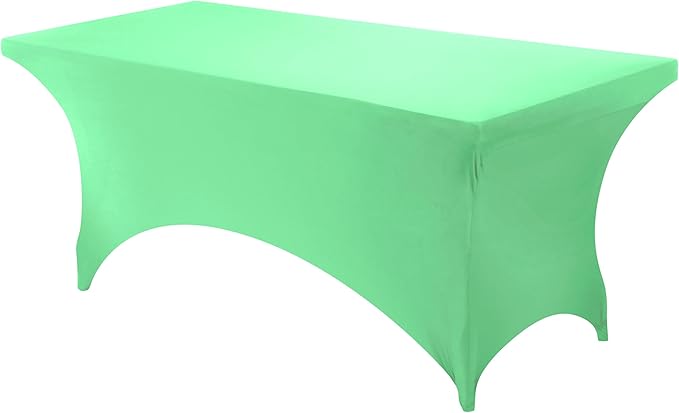 Utopia Kitchen Spandex Tablecloth 1 Pack [6FT, Bright Green] Tight, Fitted, Washable and Wrinkle Resistant Stretch Rectangular Patio Table Cover for Event, Wedding, Banquet & Parties[72Lx30Wx30H Inch]