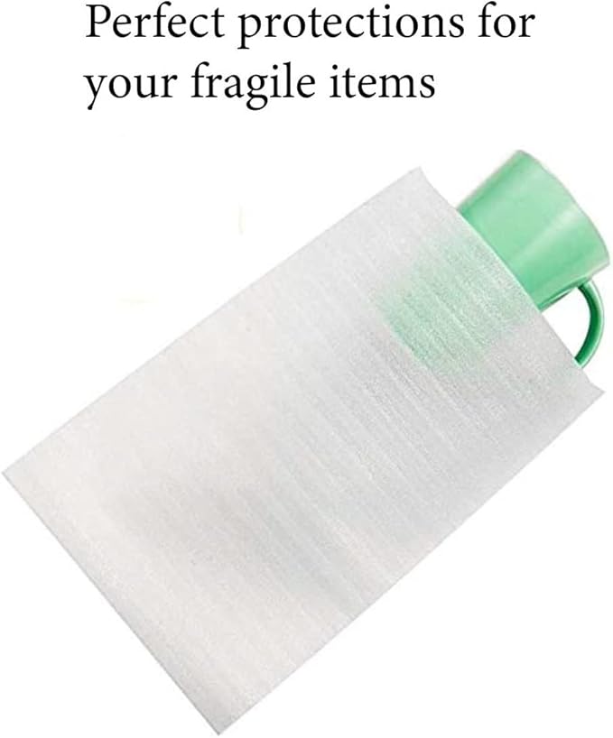 50 Cushion Foam Pouches 7-1/2" X 12", Foam wraps cup pouches, Protect mug, Glasses, China, and Dishes, Packing supplies, Packing Cushioning Supplies for Moving (50 PACK) (50 Count)