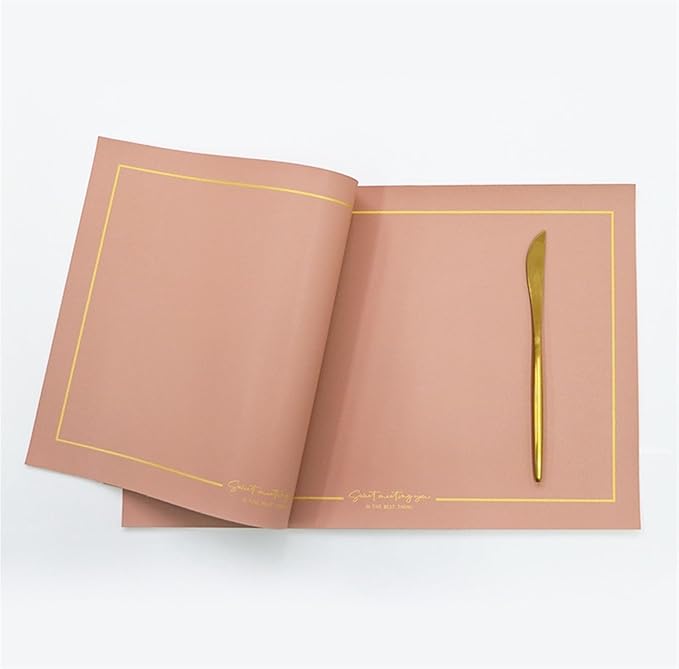 Leather PU Table Mats Set of 1/4/6 Heat Wipeable Waterproof Non-Slip Table Easy to Clean Modern Placemat(G Tender Pink,45x30cm 4pcs)