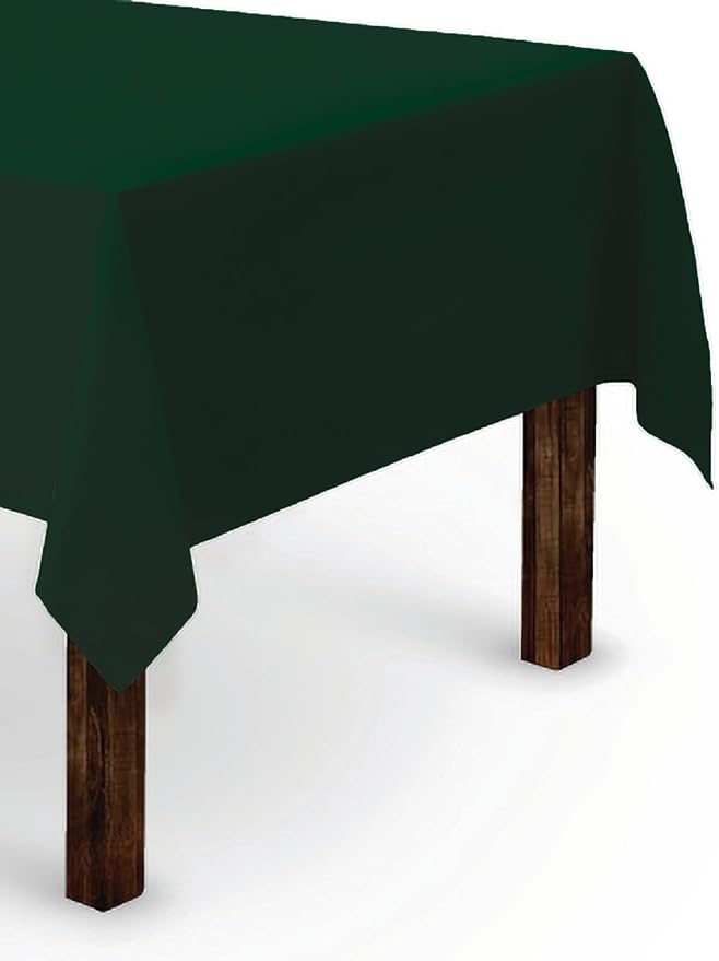 Gee Di Moda Rectangle Tablecloth - 60 x 84 Inch Hunter Green Table Cloth for 5 Foot Rectangle Tables - Heavy Duty Washable Fabric - for Holiday Party, Dinner, Weddings, Baby Shower & Events