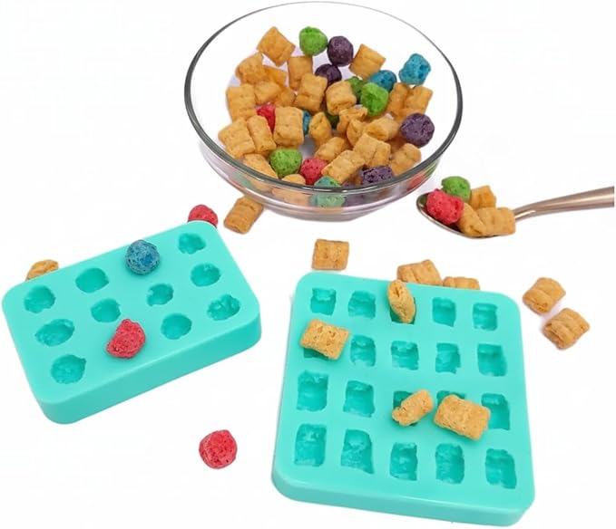 Colorful Cereal silicone mold Combo 2 molds, Cereal Silicone Mold Wax mold Resin mold Soap mold Realistic Flexible mold cereal candle
