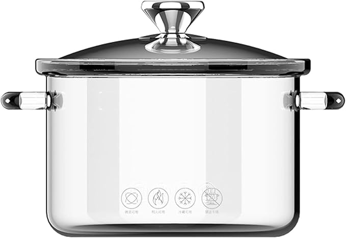 Glass Saucepan for Cooking High Borosilicate Stovetop Cooking Pot with Lid and Handle, Heat Resistant Glass Cooking Pot for Pasta Noodle Soup Milk Food, Refrigerator and Microwave Safe,1.8L