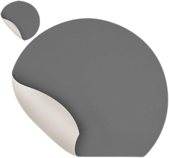 1/4/6Pcs Leather Placemat with Coaster Dual-Sided Unique Oval Table Mat Upgraded PU Table Mats and Color Kitchen Access(C Green Cream,1pcs Set)